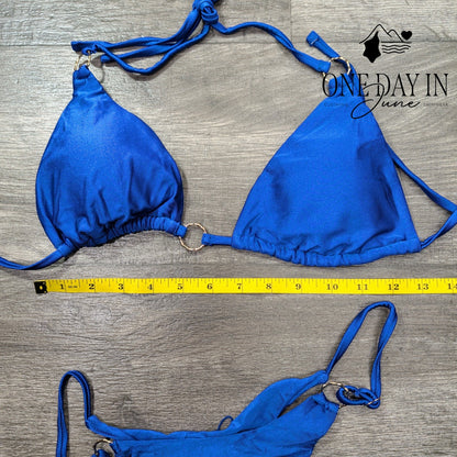 Miketai Adjustable Triangle Thong Bikini Swimsuit Size M