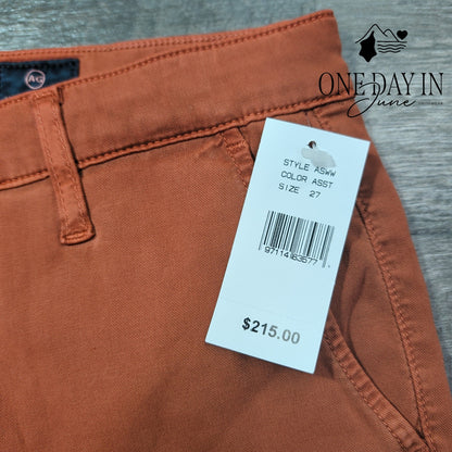 AG Adriano Goldschmied The Caden Tailored Trouser Pants Rust Orange NWT Size 4