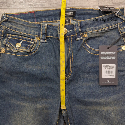 True Religion Jennie Curvy Big T Super Skinny Jeans Dark Wash NWT $199 Size 4
