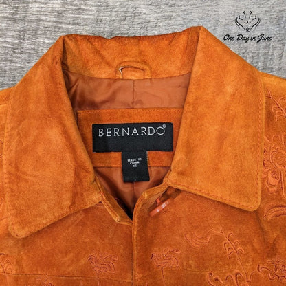 Bernardo Embroidered Leather Jacket Size XS