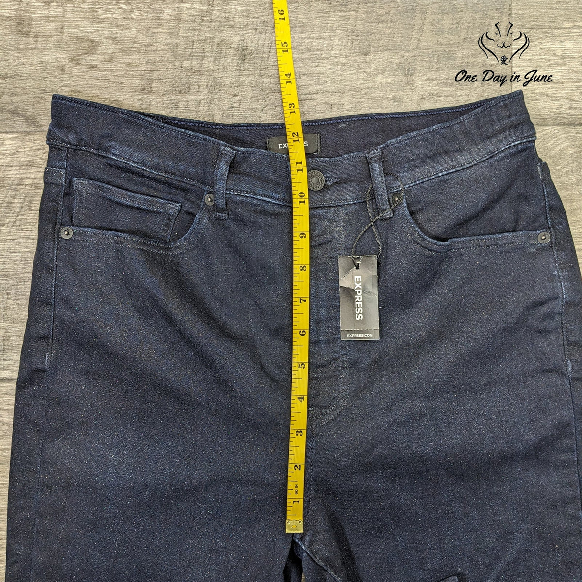 Express High Rise Skinny Jeans Dark Indigo Blue Stretch NWT Size 12/S