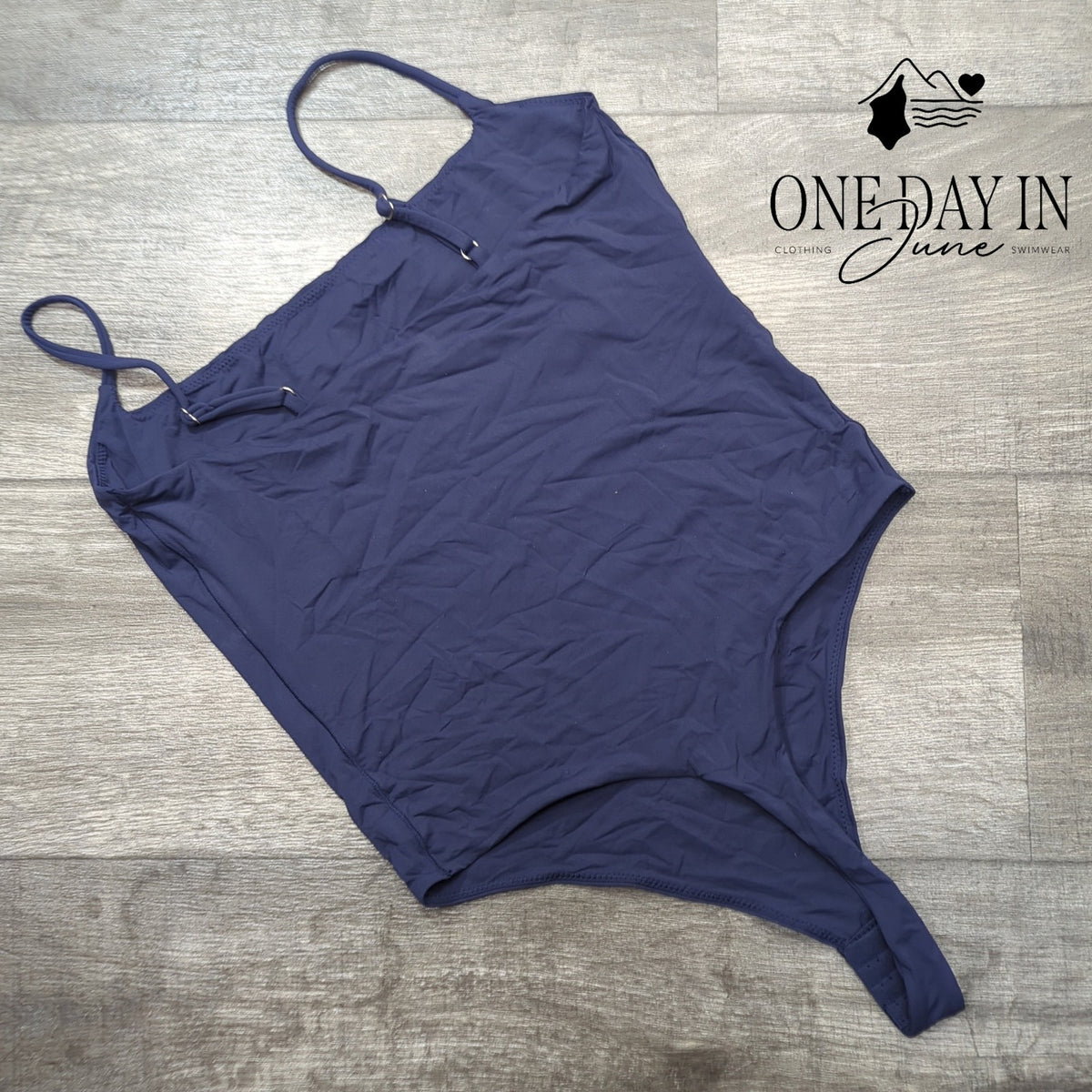 Suuksess Thong Bodysuit Navy Blue Adjustable Strap Size L
