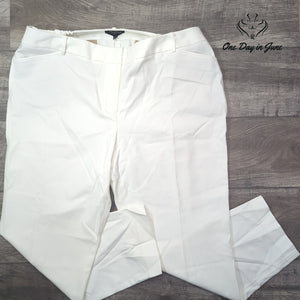 Talbots Plus Size Comfort Waist Straight Leg Pants White NWT Size 20W