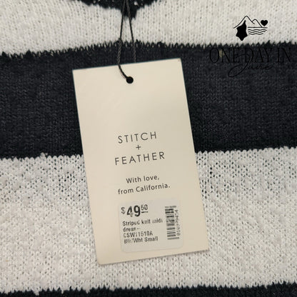 Stitch & Feather Sleeveless Shoulder Pad Knit Dress Size S