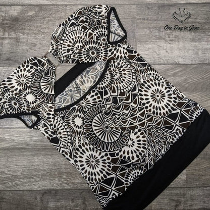 Cacama Open Back Square Neck Short Sleeve Top Size L