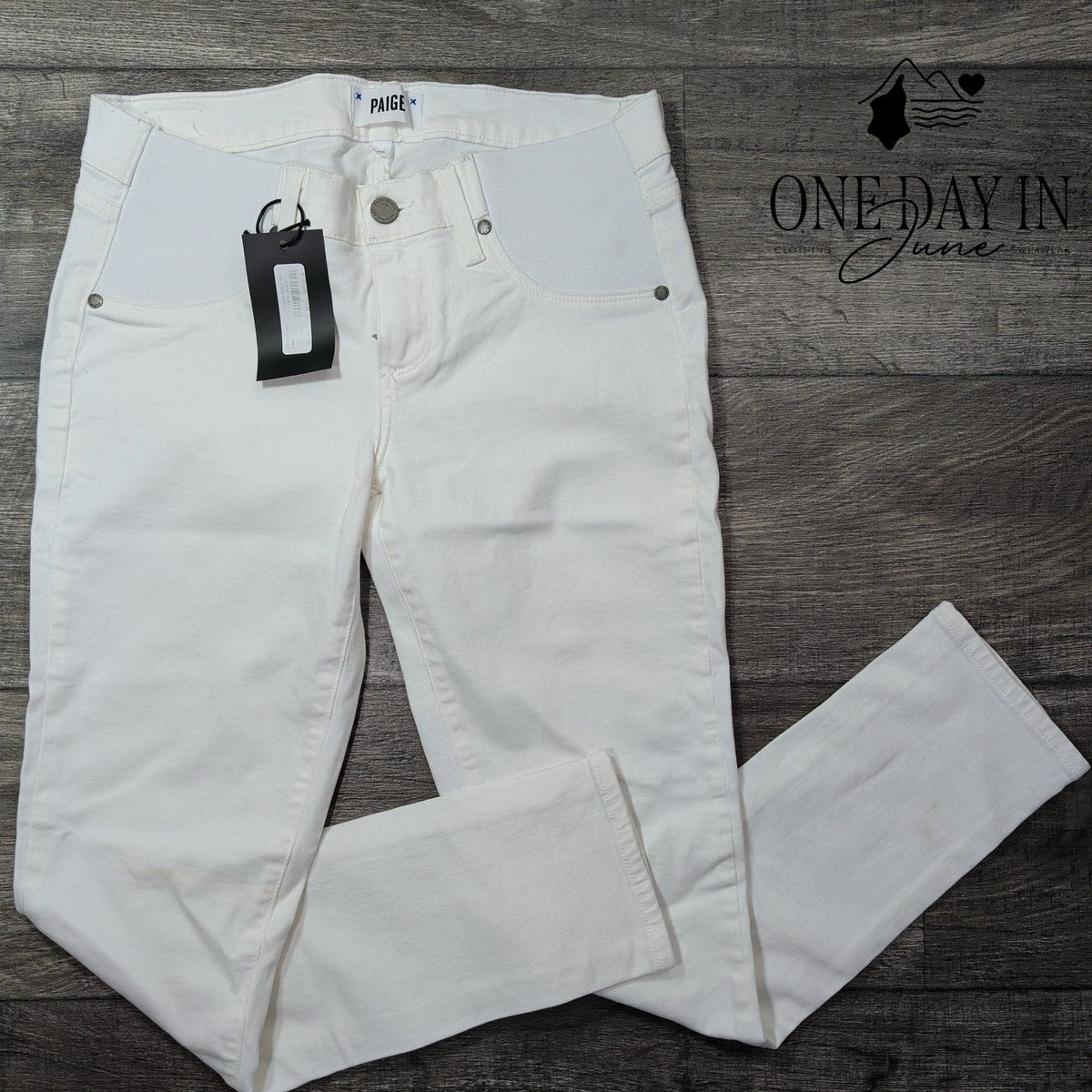 Paige Skyline Ankle Peg Skinny Jeans Optic White NWT Size 2 (26)