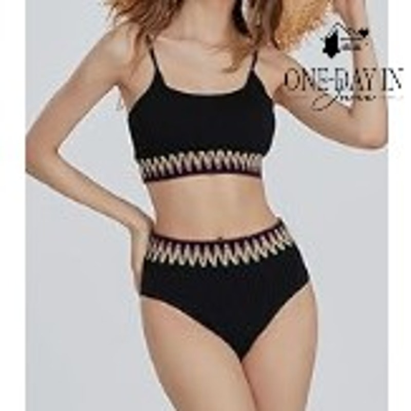 Zuobango High Waist Crop Bikini Swimsuit Size L