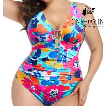 Yonique Plus Size Floral One Piece Swimsuit Size 18W