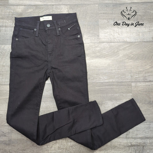 Madewell High Rise Skinny Jeans Black Stretch Denim NWT Size 23