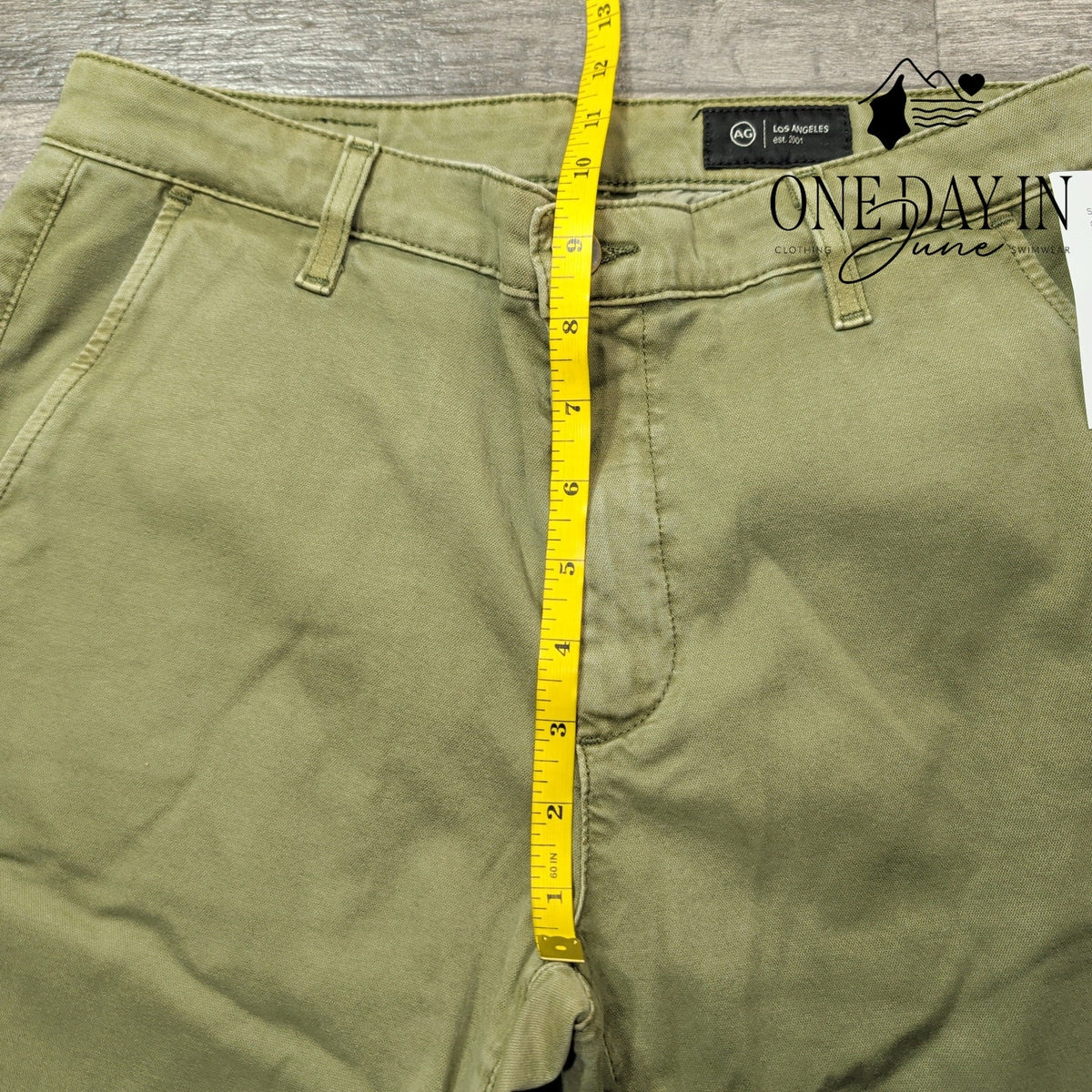 AG Adriano Goldschmied Straight Leg Chino Pants Olive Green NWT Size 4 (27)