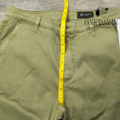 AG Adriano Goldschmied Straight Leg Chino Pants Olive Green NWT Size 4 (27)