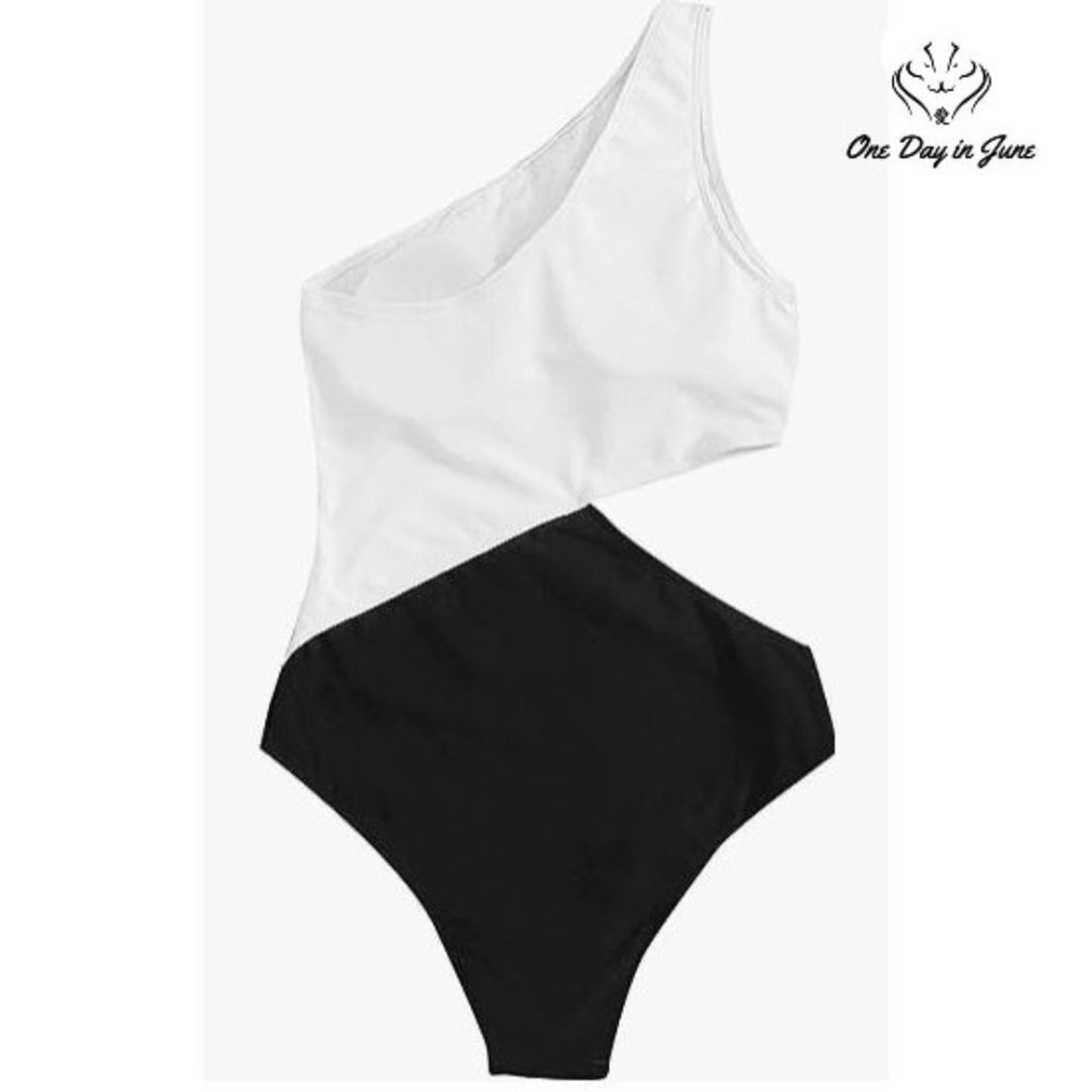SweatyRocks One Shoulder Cut Out One Piece Swimsuit Size M