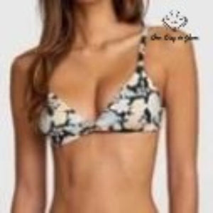 RVCA Spring Bound Hi Triangle Bikini Top Floral Halter NWT Size XS