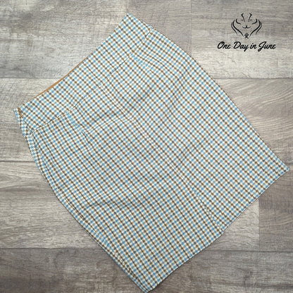 The Limited Houndstooth Mini Skirt Blue Brown Ivory Fully Lined Size 2