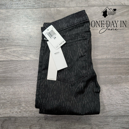 Hudson Krista Super Skinny Jeans Black CHPL Pattern NWT $189 Size 00 (24)
