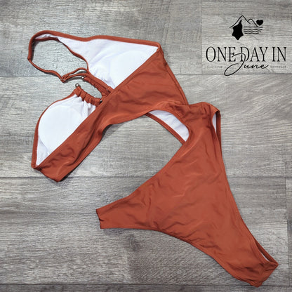 Aleumdr One Shoulder Ring Cutout One Piece Swimsuit Size S