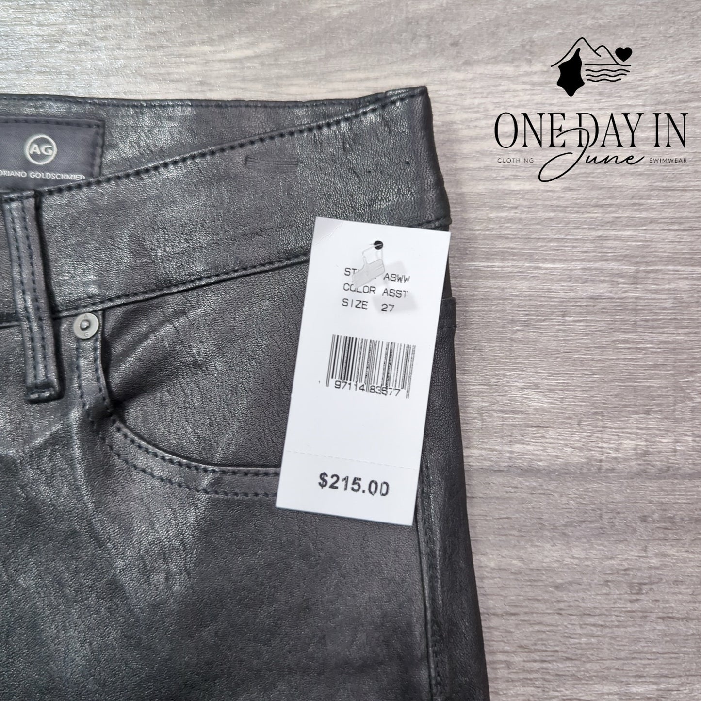 AG Adriano Goldschmied Farrah Skinny Faux Leather High Rise Jeans Size 27 (4)