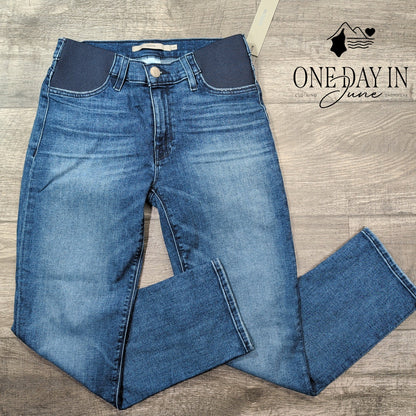 Hudson Nico Maternity Straight Ankle Jeans Blue Side Panel NWT $195 Size 4 (27)