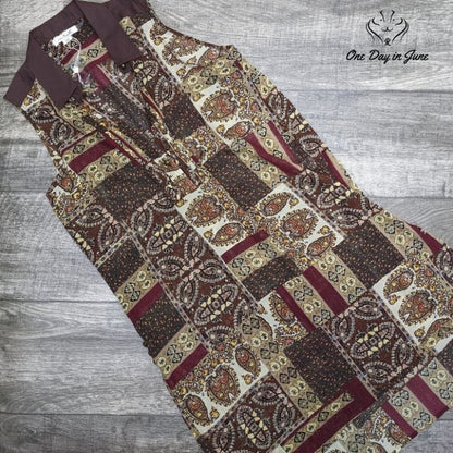 Simply Noelle Extra Long Sheer Collared Top Size S/M