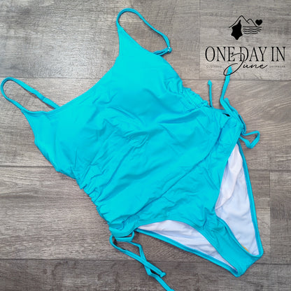 Pink Queen Ruched Side One Piece Swimsuit Size XL