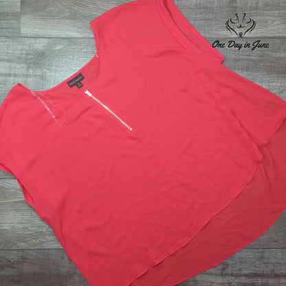 Bold Elements Plus Size Short Sleeve Sheer Top Size 3X