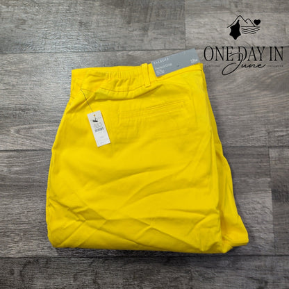Talbots Plus Size Perfect Crop Slim Leg Pants Yellow NWT $89.50 Size 18W