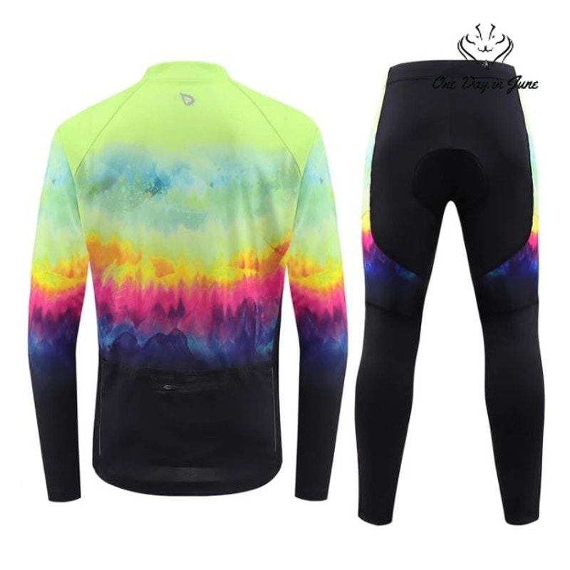 BaLeaf Chamois Padded Long Sleeve Cycling Set Size XXL