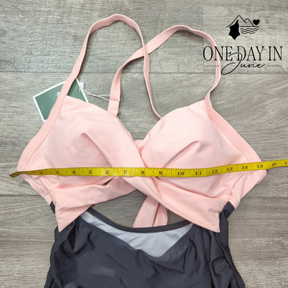 Eomenie Cross Front Cut Out One Piece Swimsuit Size S