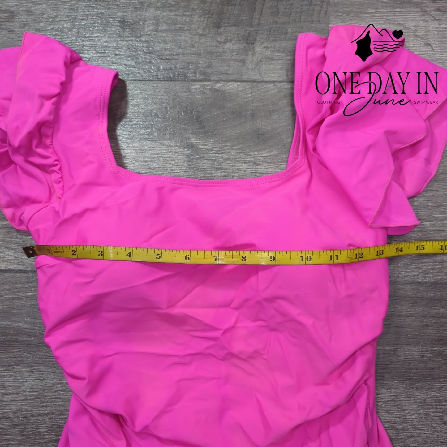 Aleumdr Ruffle Shoulder One Piece Swimsuit Size M
