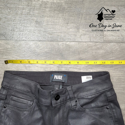 Paige Cindy Coated Denim Crop Jeans Size 26 (2)