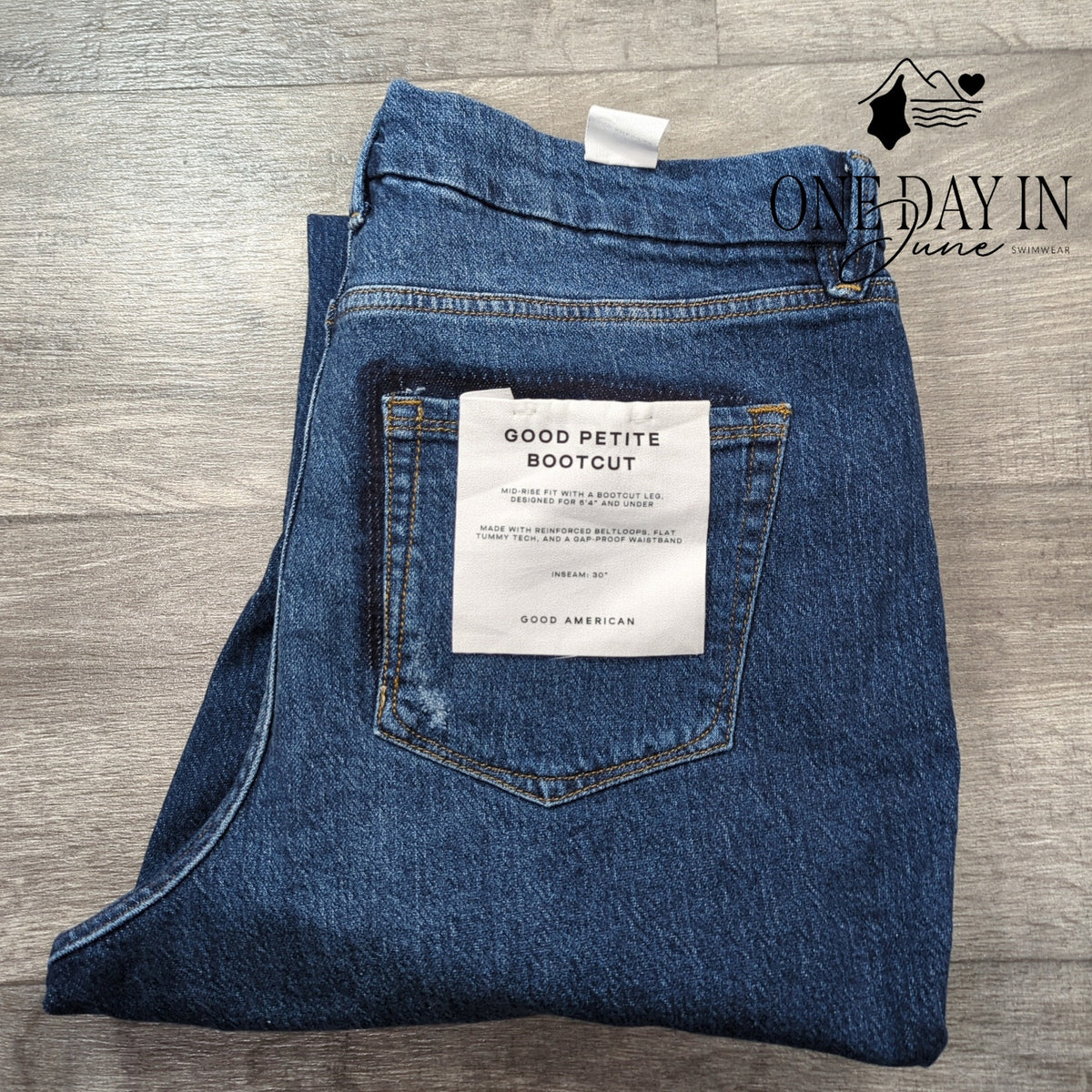 Good American Good Petite Bootcut Jeans Indigo704 NWT Size 15
