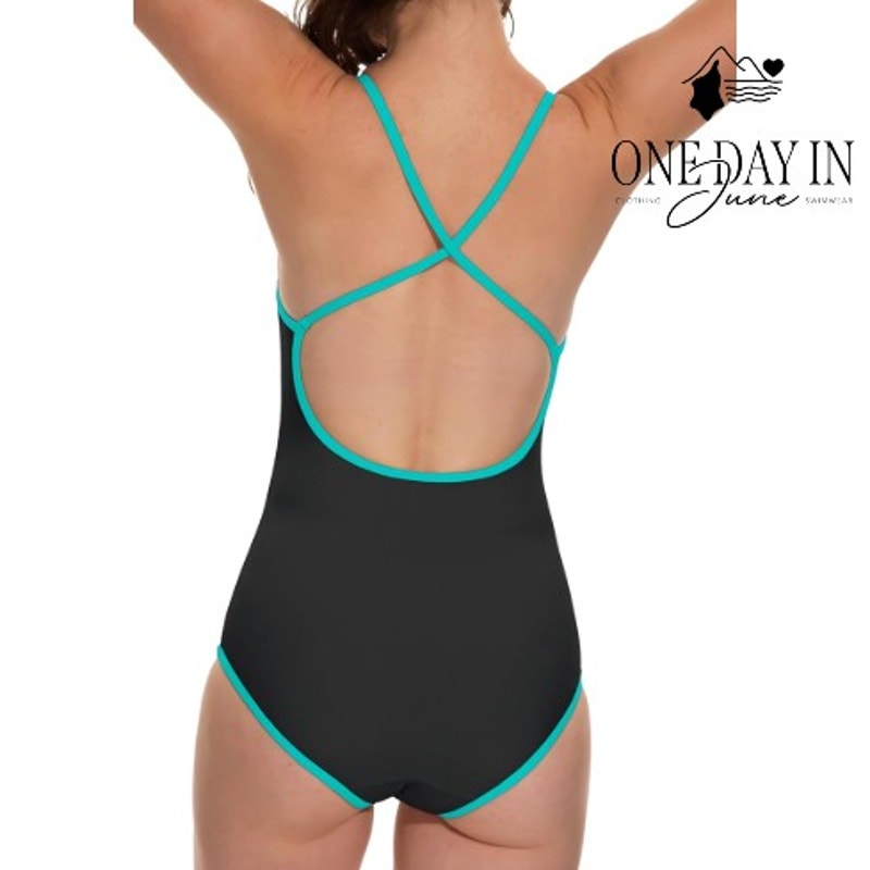 Beautkini Cross Back Sport One Piece Swimsuit Size M