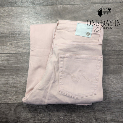 AG Adriano Goldschmied The Etta High Rise Wide Crop Jeans Pink NWT $215 Size 4