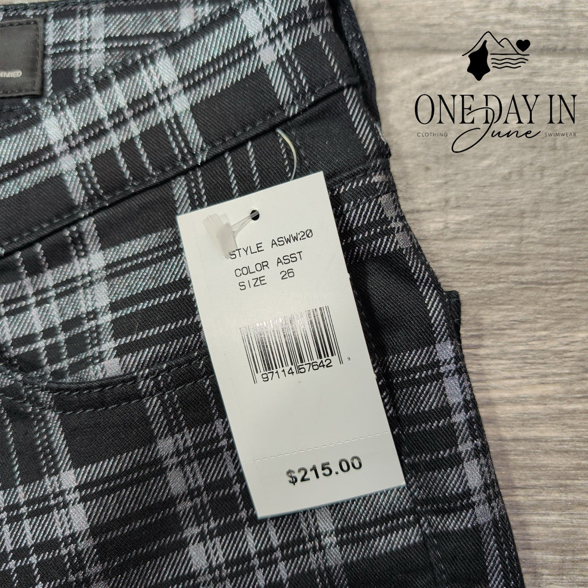 AG Adriano Goldschmied Jodi High Rise Crop Flare Jeans Plaid NWT Size 2 (26)