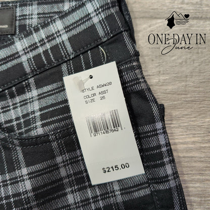 AG Adriano Goldschmied Jodi High Rise Crop Flare Jeans Plaid NWT Size 2 (26)