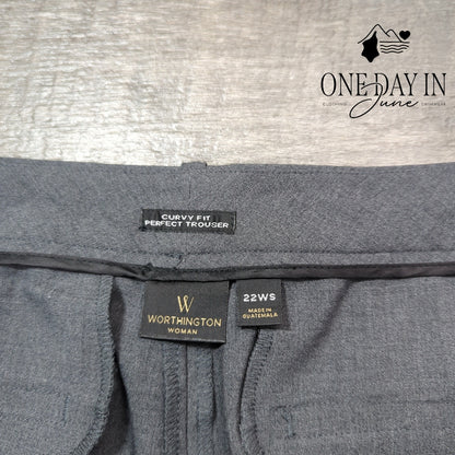 Worthington Plus Size Curvy Fit Perfect Trouser Pants Size 22WS
