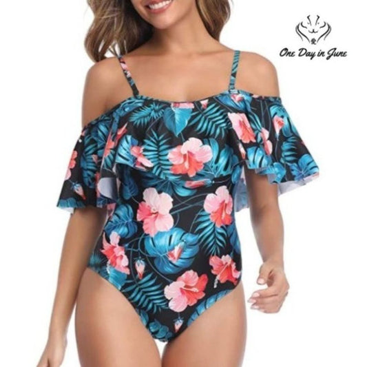 Tempt Me Vintage Off Shoulder One Piece Size M