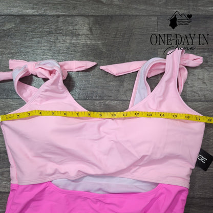 Aimage Tie Shoulder Cut Out One Piece Swimsuit Size XL