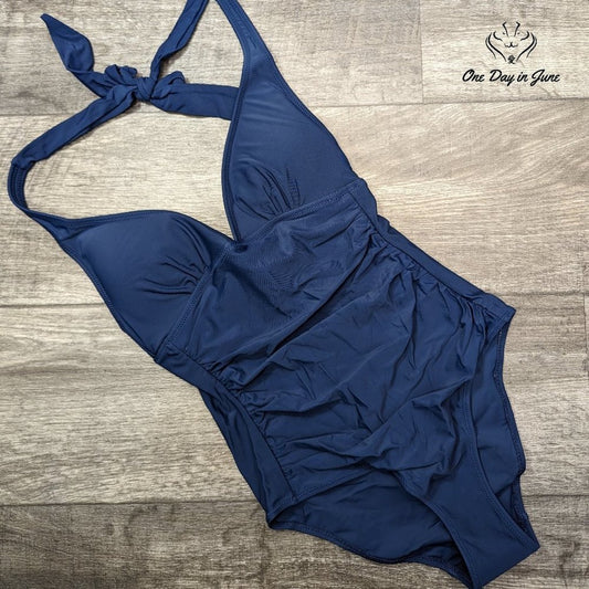 Fisrtway Classic Padded Halter One Piece Swimsuit Size S