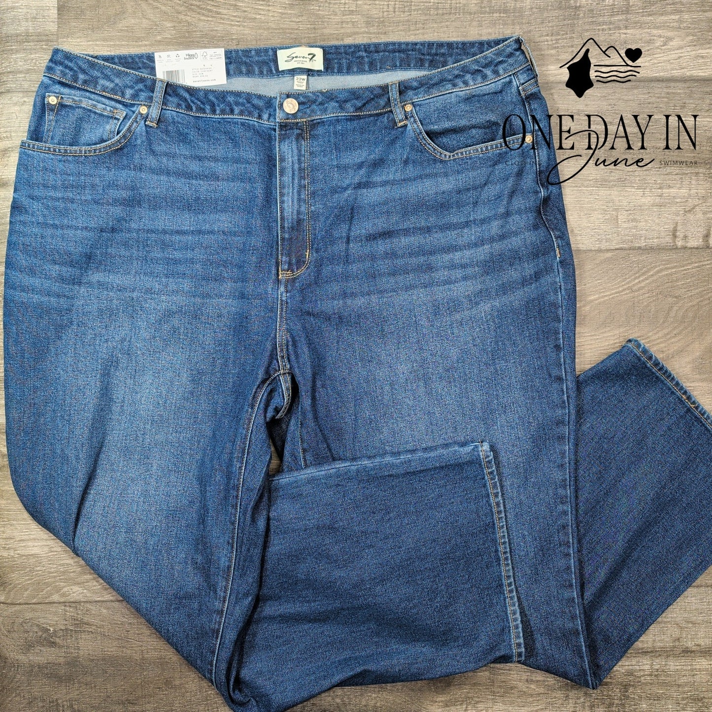 Seven7 Plus Size Loose Straight Jeans Size 22W