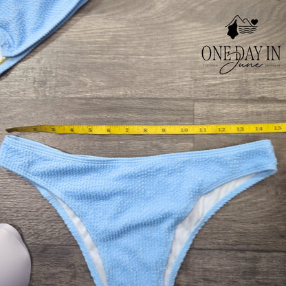 Aleumdr Smocked Ring 3 Piece Bikini Swimsuit Size L