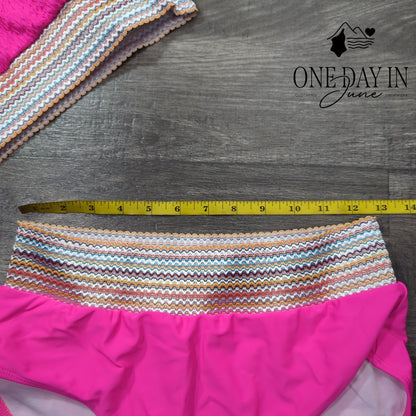 Blooming Jelly High Waist Crop Bikini Swimsuit Size L