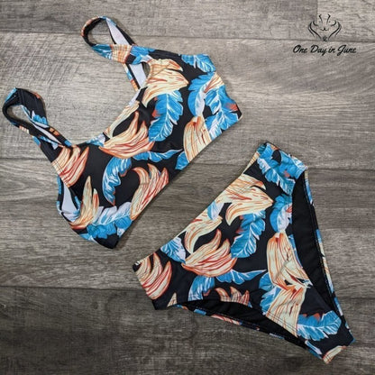 Pink Queen Crop Top High Waist Bikini Swimsuit Size S