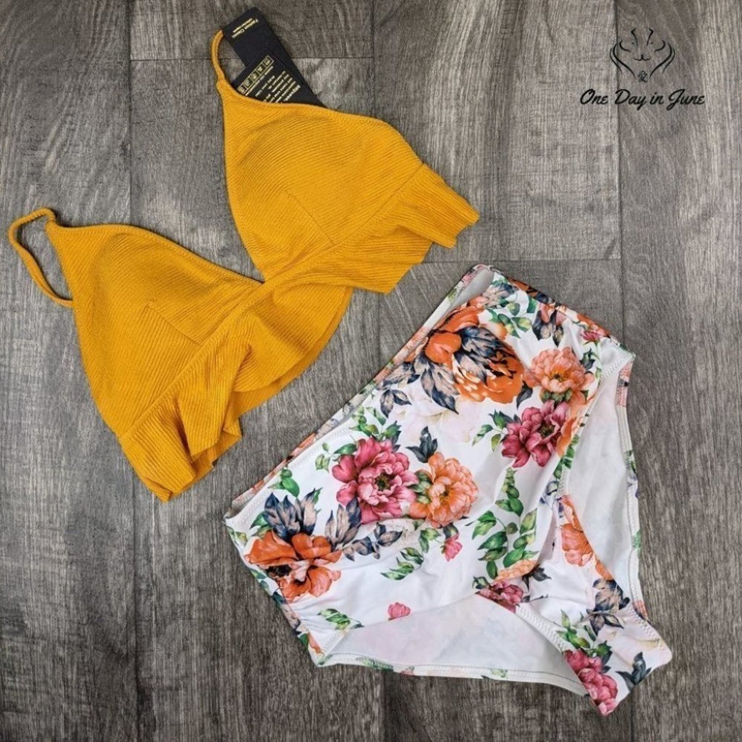 SS Queen Ruffle High Waist Bikini Swimsuit Size XL