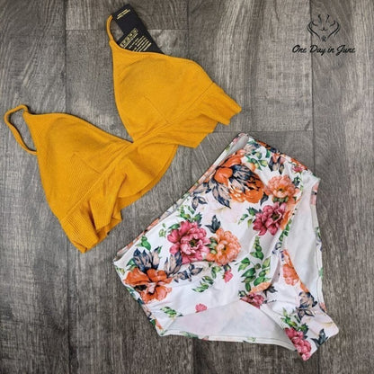 SS Queen Ruffle High Waist Bikini Swimsuit Size XL