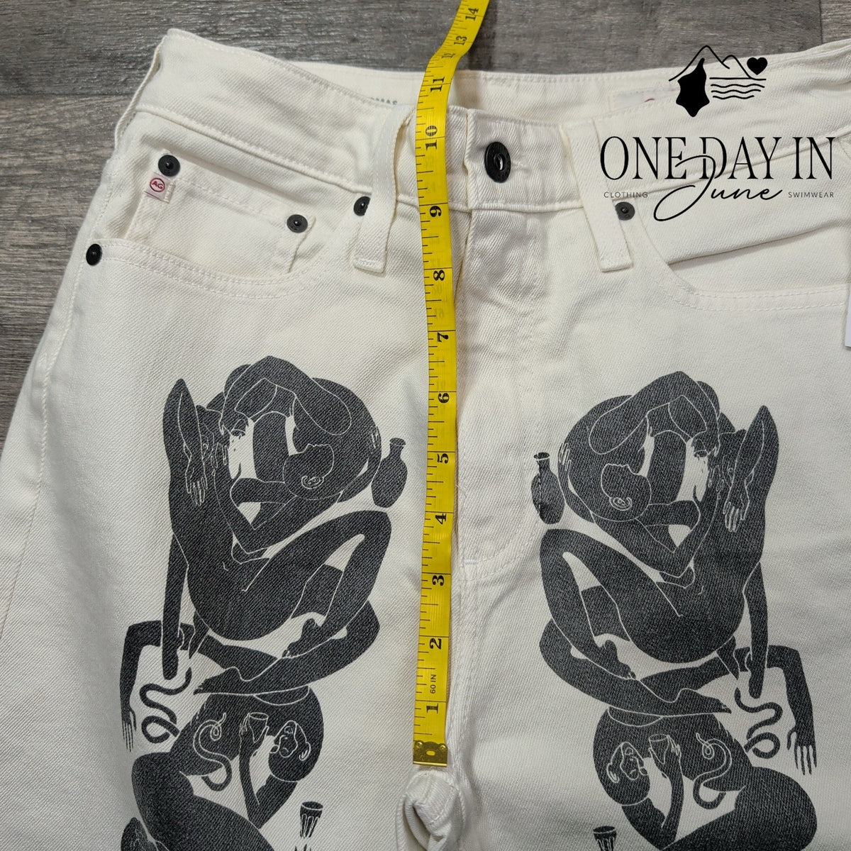 AG Adriano Goldschmied The Tomas Baggy Straight Jeans Graphic Print NWT Size 4