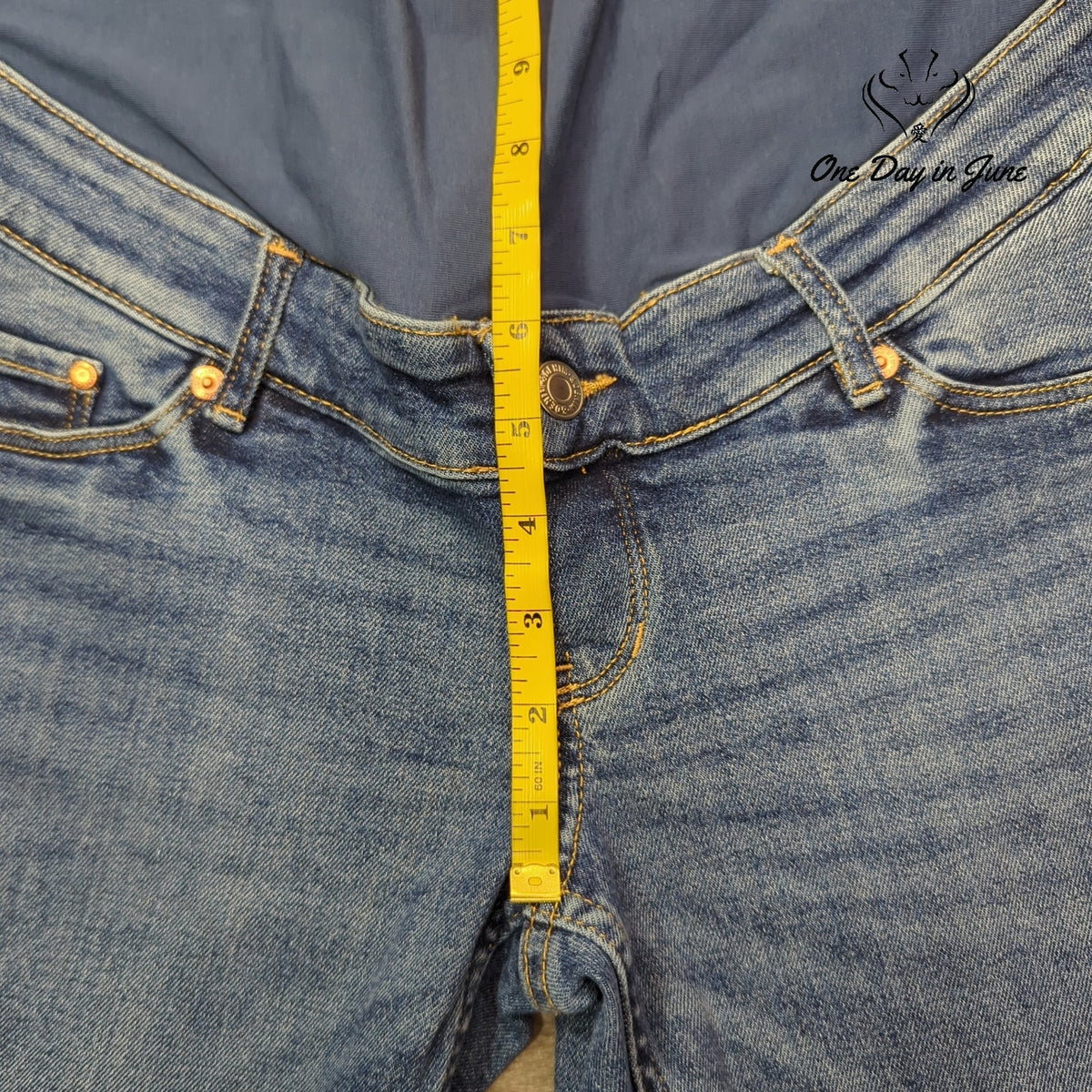 &Denim H&M MAMA Straight Leg Maternity Jeans Blue Over Belly NWT Size XS