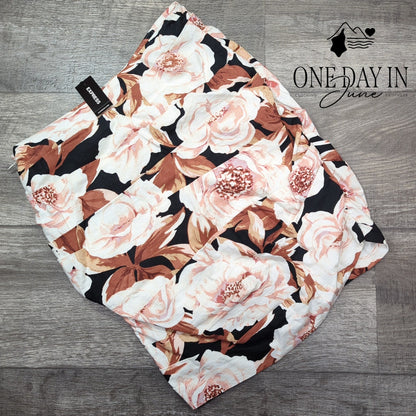 Express Linen Floral Pencil Skirt Size XS