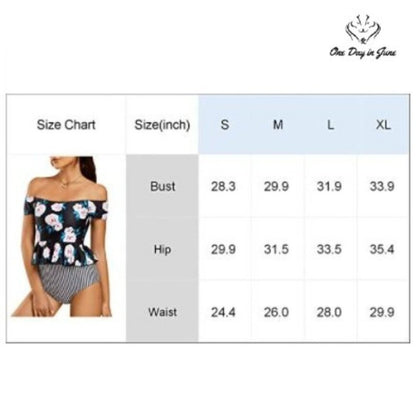 Ferbia High Waist Falbala Bikini Swimsuit Size L
