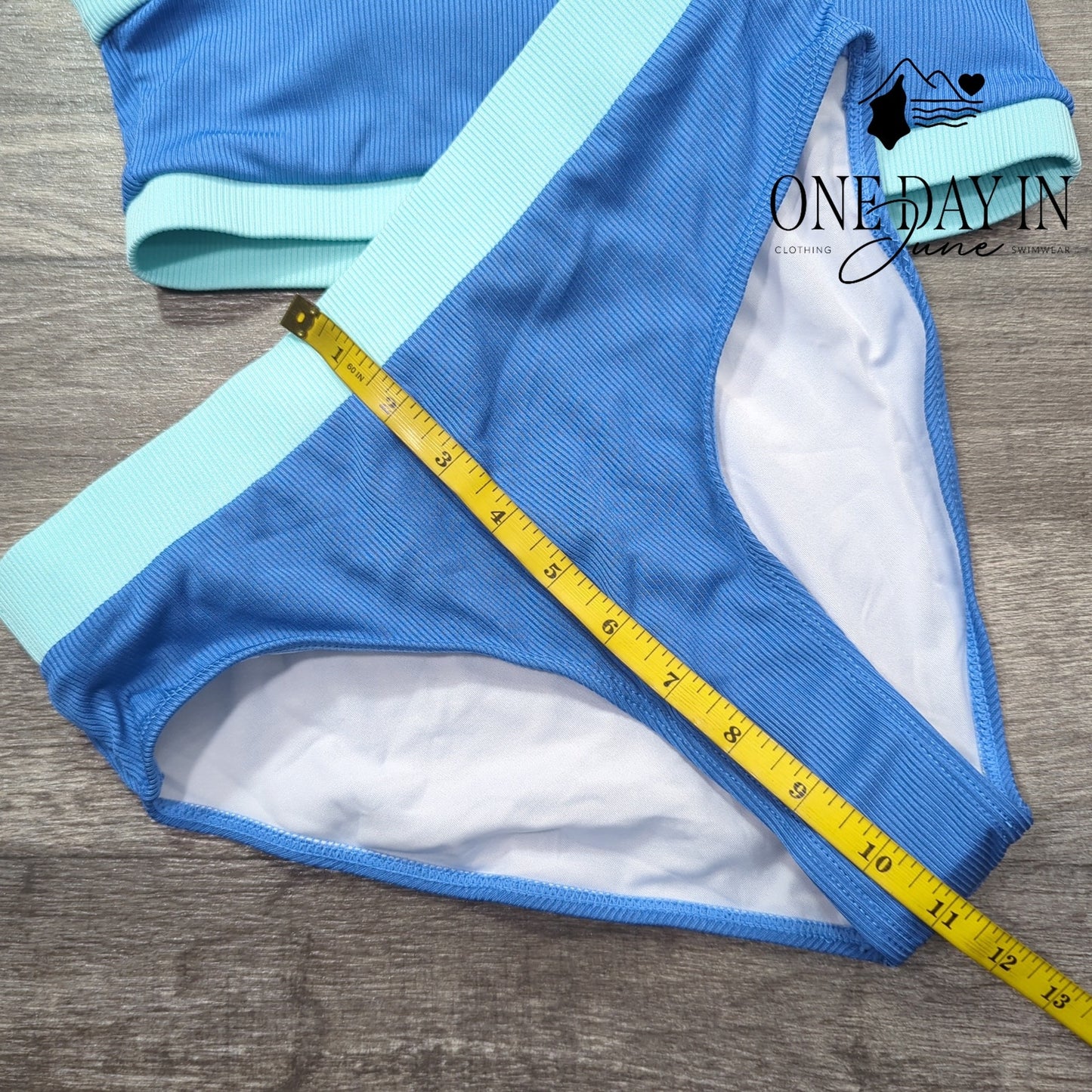 Aleumdr One Shoulder Ribbed Bikini Swimsuit Size S
